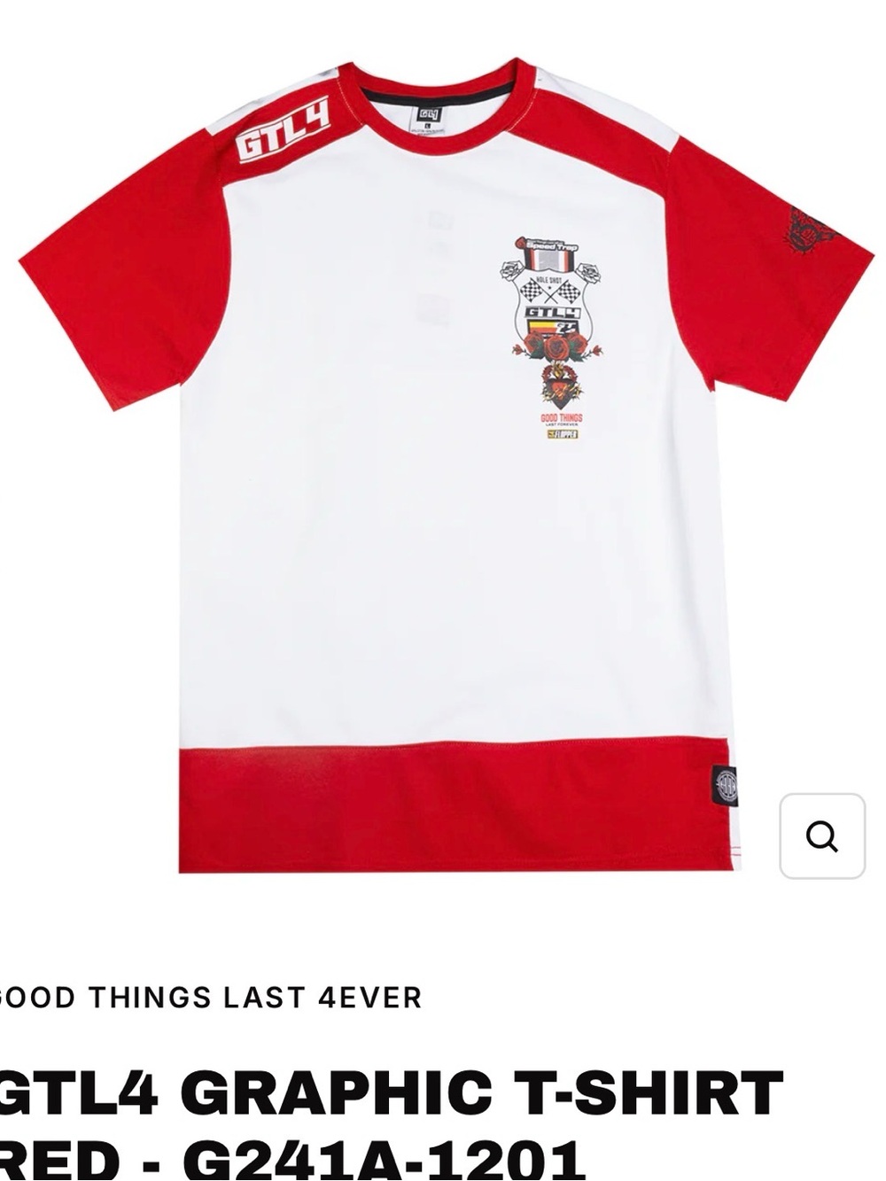 Red & White Short Sleeve Graphic Tee